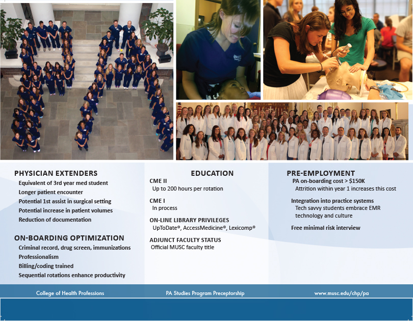 brochure, Medical University of South Carolina, College of Health Professions, MUSC, CHP, MUSC CHP, editing, layout, design